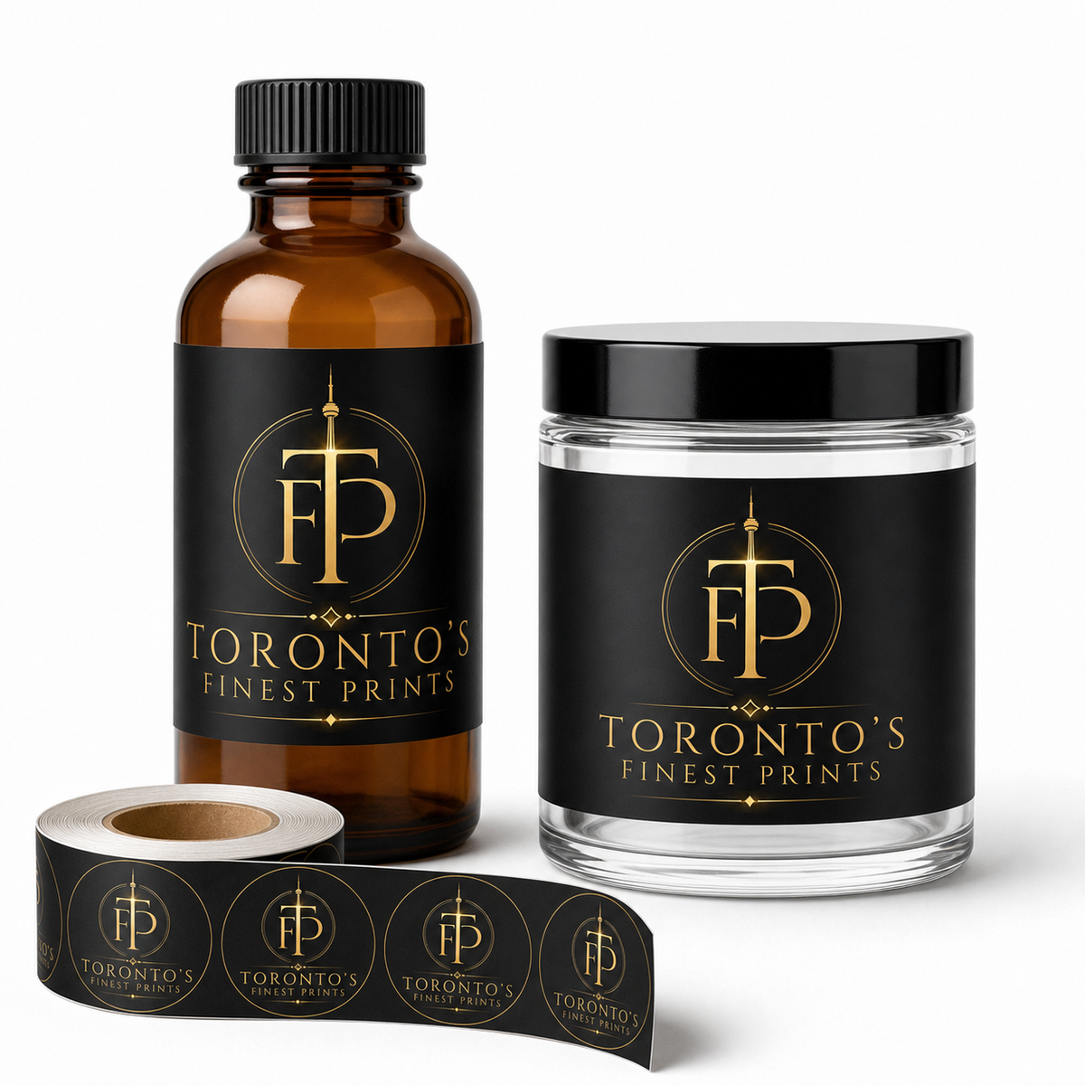 Toronto's Finest Prints custom bottle and jar labels