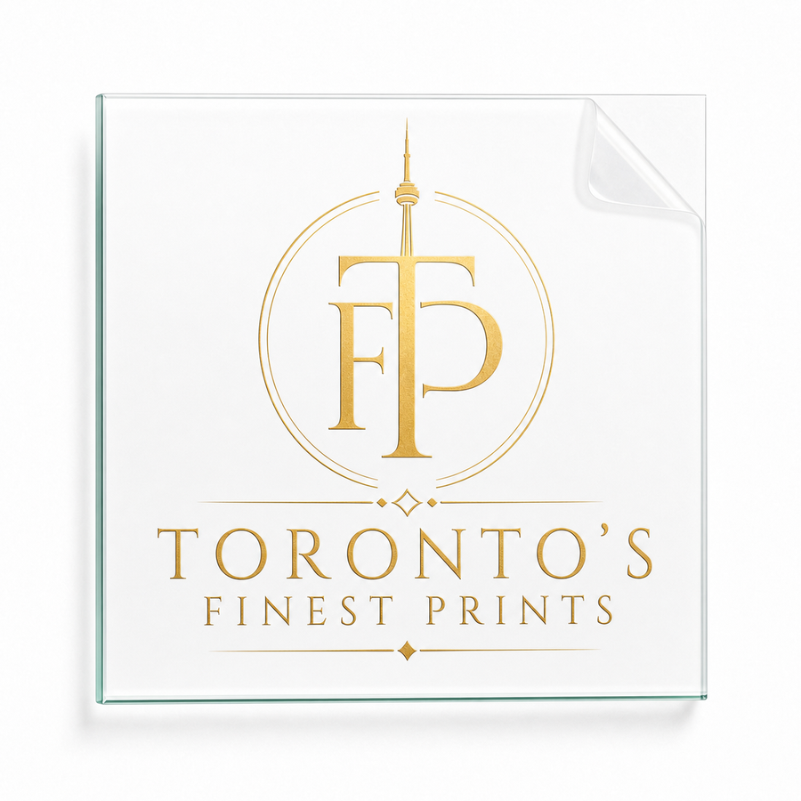 Toronto's Finest Prints clear window decal with white ink detail