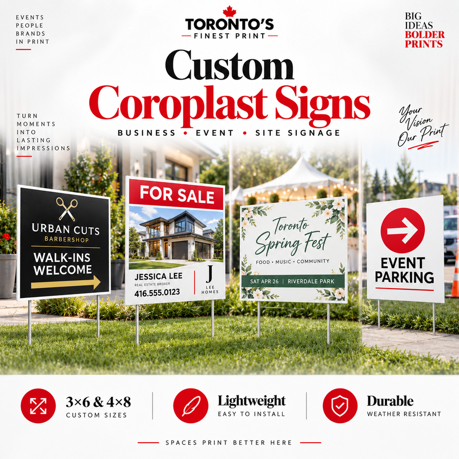 Custom coroplast business, event and site signs by Toronto's Finest Print