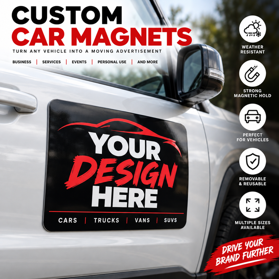 Custom car magnet for business advertising on cars trucks vans and vehicles