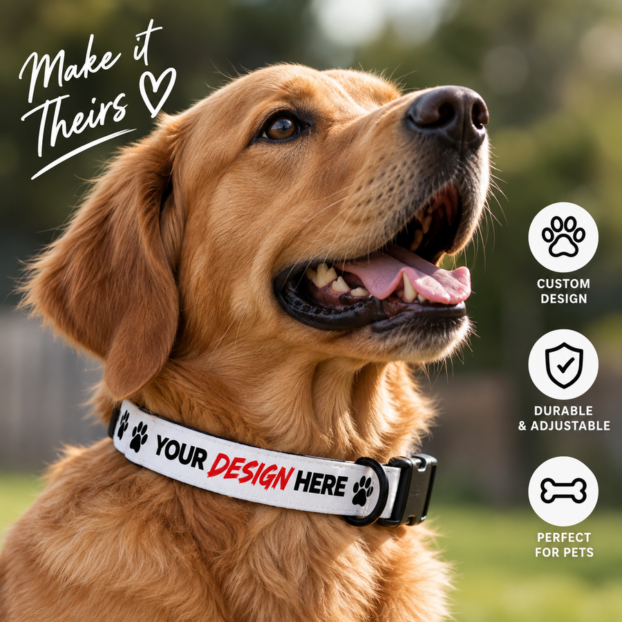Custom pet collar product mockup with personalized design