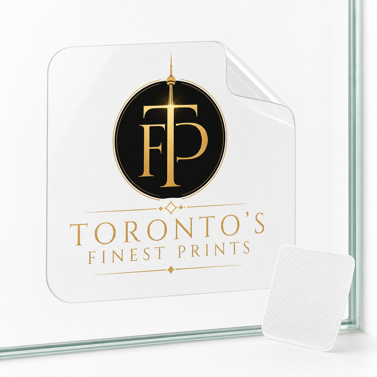 Toronto's Finest Prints reusable static window cling on glass